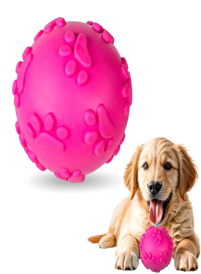 ADIL'S Natural Latex Dog Chews Ball Toy for Small to Medium Dogs & Puppies, Bite-Resistant, and Non-Toxic Rubber Puppy Chew Balls with Paw Print Design for Playing (Pink) - Image 2